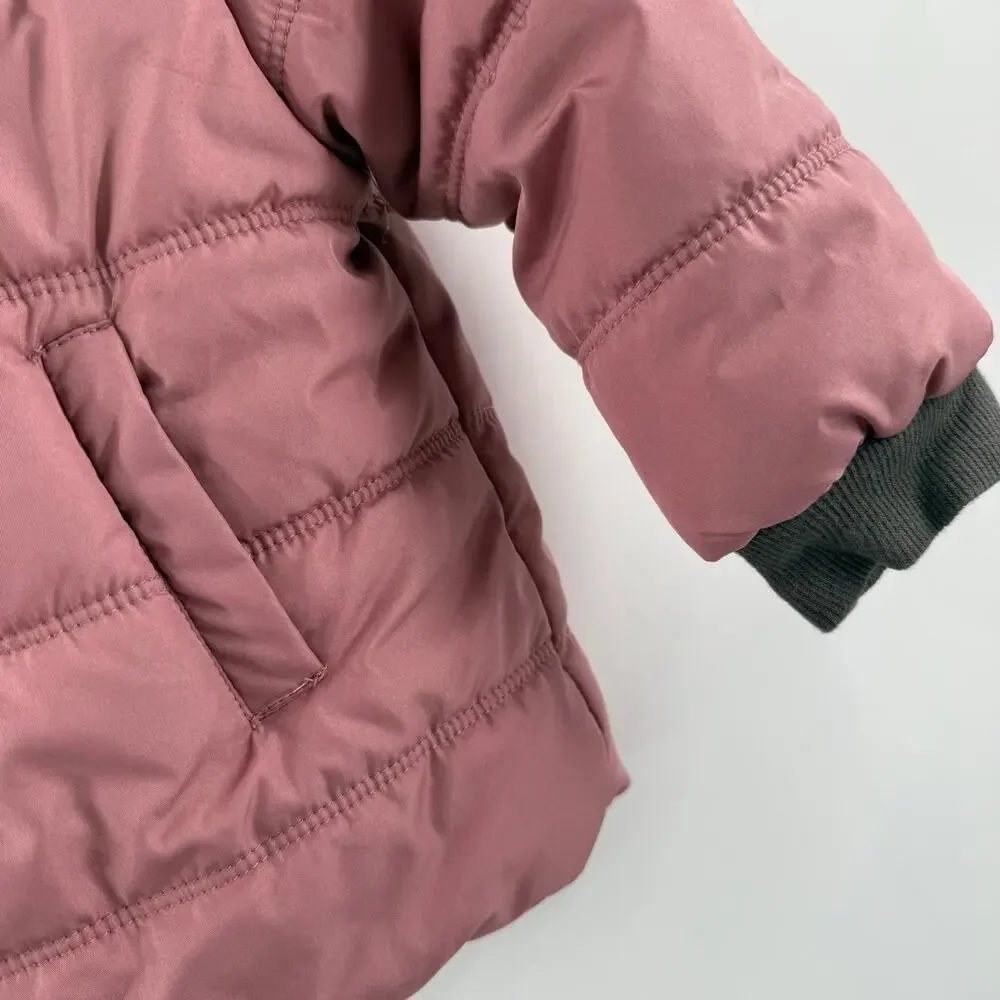 Buckle Me Baby Coat Size 18M Car Seat Safety Toddler Girls Pink Puffer Jacket